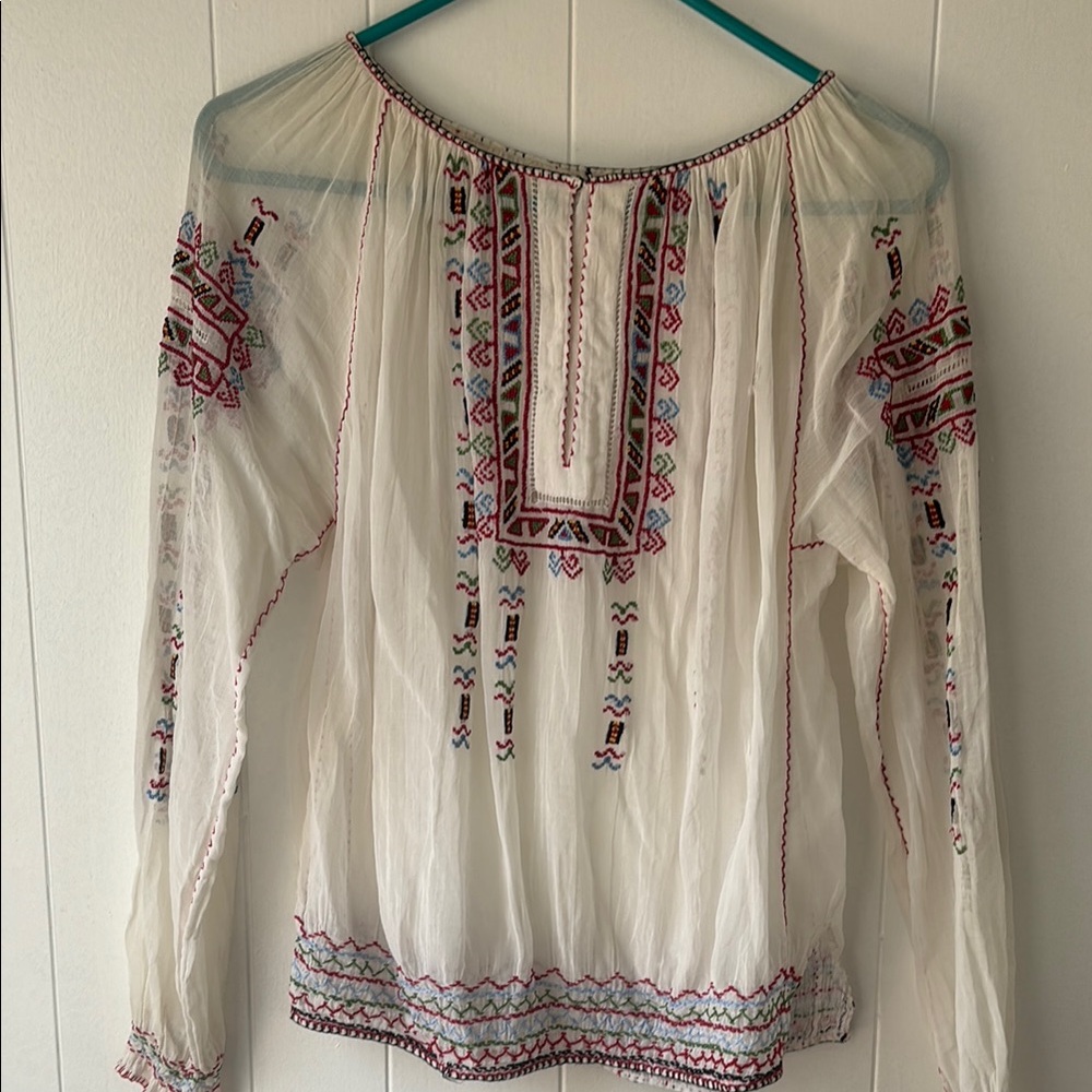 Vintage rare Hungarian peasant blouse small medium doen style